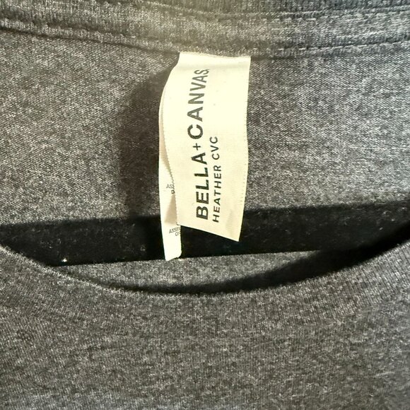 Bella + Canvas Long Sleeve Shirt "Give Thanks" 1 Thessalonians 5:18 Heather Gray - Picture 6 of 6